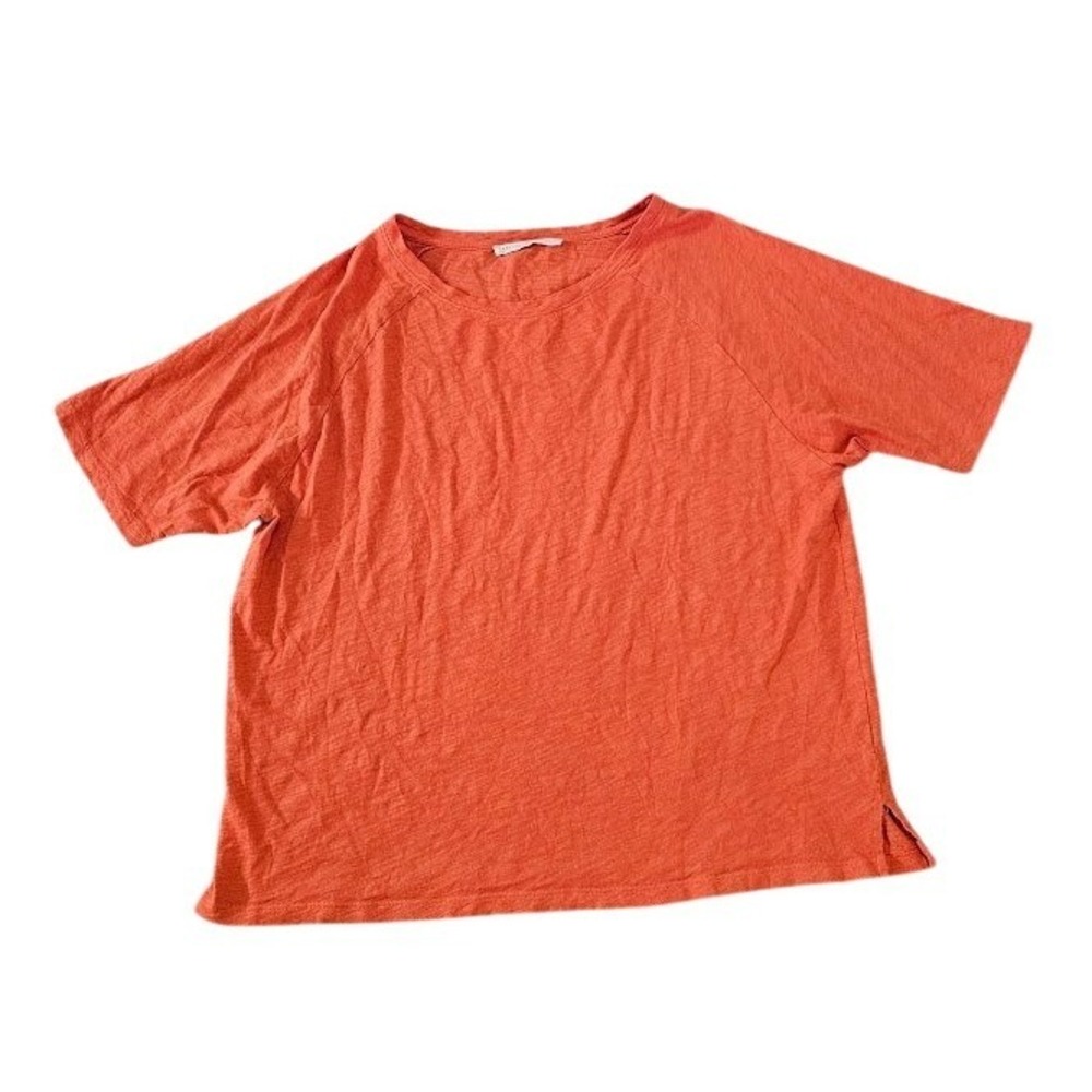 Peruvian Connection Womens Orange Slub Knit Short Sleeve T-Shirt Medium Large